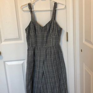B&W Plaid Jumpsuit | Charlotte Russe
